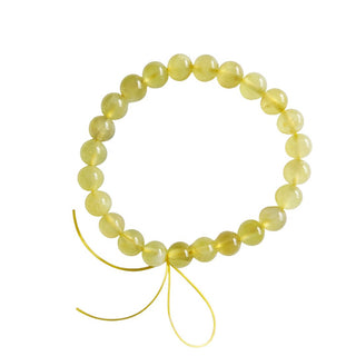Australian Prehnite Round Bead Stretch Bracelet Natural Pale Green Sun Jade