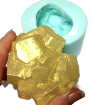 Huge Pyrite Crystal Silicone Mould Large Soap Candle Resin Gold Sacred Art