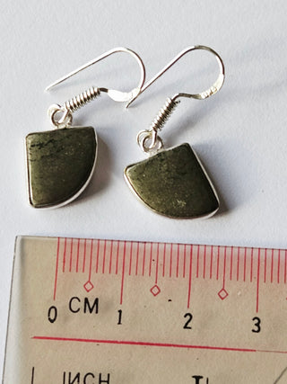 Pyrite Sterling Silver Earrings 1 Natural Stone Handcrafted Jewelry Genuine Gemstone