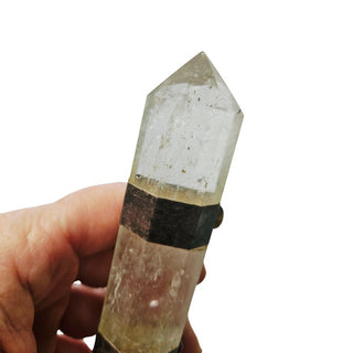Quartz Crystal Healing Wand Sterling Silver Carnelian Ruby Labradorite 20cm