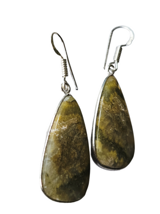 Rainforest Rhyolite Sterling Silver Earrings 1 Natural Stone Handcrafted Jewelry Genuine Gemstone