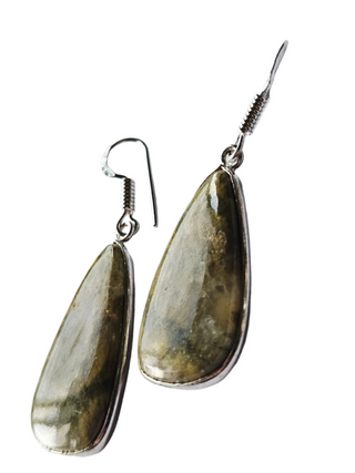 Rainforest Rhyolite Sterling Silver Earrings 1 Natural Stone Handcrafted Jewelry Genuine Gemstone