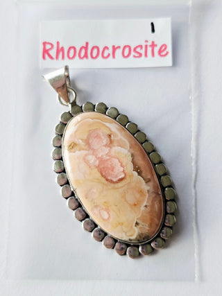 Rhodocrosite Sterling Silver Pendant 1 Natural Stone Handcrafted Jewelry Genuine Gemstone Necklace