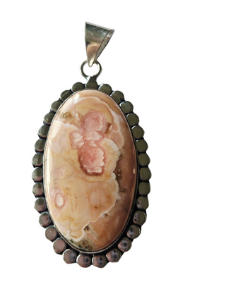 Rhodocrosite Sterling Silver Pendant 1 Natural Stone Handcrafted Jewelry Genuine Gemstone Necklace