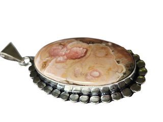 Rhodocrosite Sterling Silver Pendant 1 Natural Stone Handcrafted Jewelry Genuine Gemstone Necklace