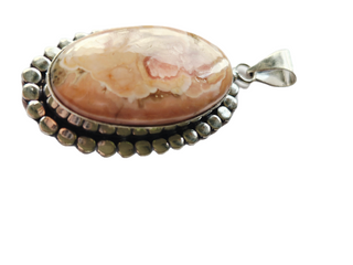 Rhodocrosite Sterling Silver Pendant 1 Natural Stone Handcrafted Jewelry Genuine Gemstone Necklace