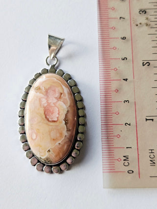 Rhodocrosite Sterling Silver Pendant 1 Natural Stone Handcrafted Jewelry Genuine Gemstone Necklace