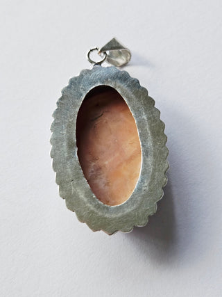 Rhodocrosite Sterling Silver Pendant 1 Natural Stone Handcrafted Jewelry Genuine Gemstone Necklace