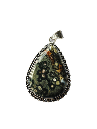 Rhyolite Sterling Silver Pendant 1 Natural Stone Handcrafted Jewelry Genuine Gemstone Necklace