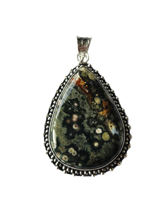 Rhyolite Sterling Silver Pendant 1 Natural Stone Handcrafted Jewelry Genuine Gemstone Necklace