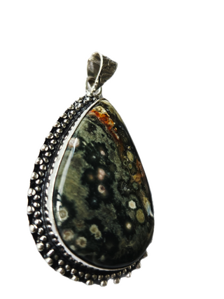 Rhyolite Sterling Silver Pendant 1 Natural Stone Handcrafted Jewelry Genuine Gemstone Necklace
