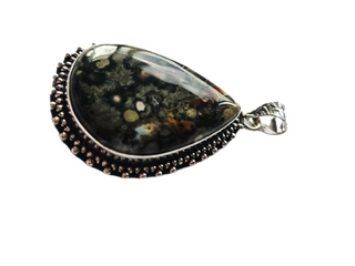 Rhyolite Sterling Silver Pendant 1 Natural Stone Handcrafted Jewelry Genuine Gemstone Necklace