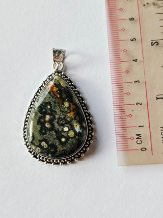 Rhyolite Sterling Silver Pendant 1 Natural Stone Handcrafted Jewelry Genuine Gemstone Necklace
