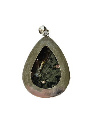 Rhyolite Sterling Silver Pendant 1 Natural Stone Handcrafted Jewelry Genuine Gemstone Necklace