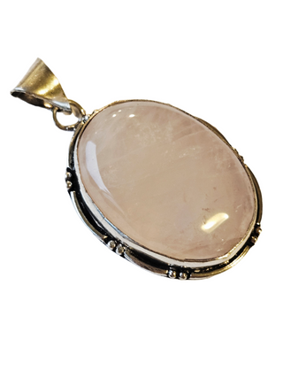 Rose Quartz Sterling Silver Pendant 2 Natural Stone Handcrafted Jewelry Genuine Gemstone Necklace