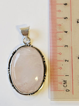 Rose Quartz Sterling Silver Pendant 2 Natural Stone Handcrafted Jewelry Genuine Gemstone Necklace