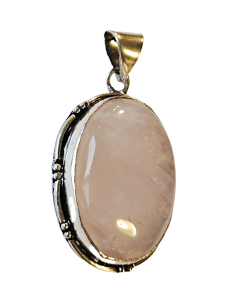 Rose Quartz Sterling Silver Pendant 2 Natural Stone Handcrafted Jewelry Genuine Gemstone Necklace