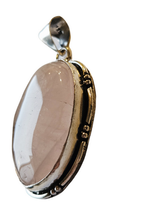 Rose Quartz Sterling Silver Pendant 2 Natural Stone Handcrafted Jewelry Genuine Gemstone Necklace