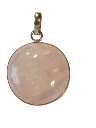Rose Quartz Sterling Silver Pendant 3 Natural Stone Handcrafted Jewelry Genuine Gemstone Necklace
