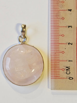 Rose Quartz Sterling Silver Pendant 3 Natural Stone Handcrafted Jewelry Genuine Gemstone Necklace