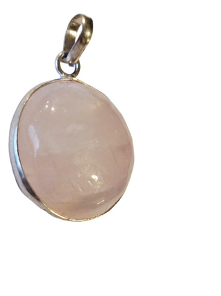 Rose Quartz Sterling Silver Pendant 3 Natural Stone Handcrafted Jewelry Genuine Gemstone Necklace