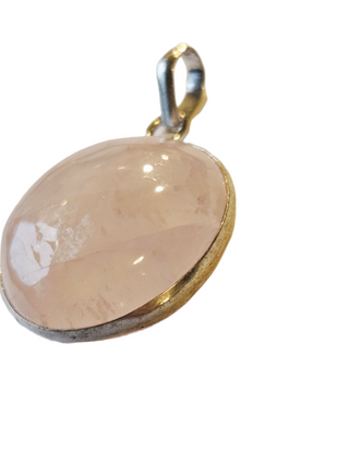 Rose Quartz Sterling Silver Pendant 3 Natural Stone Handcrafted Jewelry Genuine Gemstone Necklace