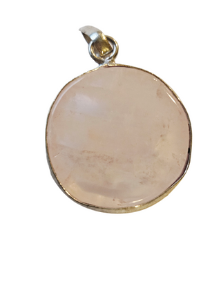 Rose Quartz Sterling Silver Pendant 3 Natural Stone Handcrafted Jewelry Genuine Gemstone Necklace