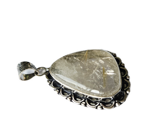 Rutilated Quartz Sterling Silver Pendant 1 Natural Stone Handcrafted Jewelry Genuine Gemstone Necklace