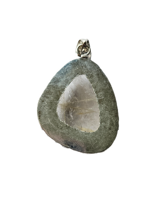 Rutilated Quartz Sterling Silver Pendant 1 Natural Stone Handcrafted Jewelry Genuine Gemstone Necklace
