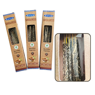 Sandalwood Thick Smudge Incense 9 Pack Satya Space Clearing Sacred Ritual