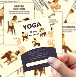 21pcs Seated Yoga Cards,Easy Chair Movements Poses Illustrated Step-By-Step Guide,Fitness Equipment Cards For Yoga Instructors