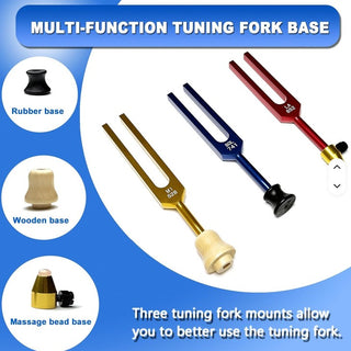 SOLFEGGIO TUNING FORK SET Coloured Sound Healing Therapy Kit 10 Forks Mallets Activator & Case