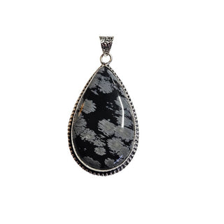 Snowflake Obsidian Sterling Silver Pendant 2 Natural Stone Handcrafted Jewelry Genuine Gemstone Necklace
