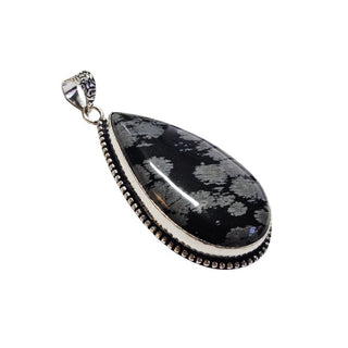 Snowflake Obsidian Sterling Silver Pendant 2 Natural Stone Handcrafted Jewelry Genuine Gemstone Necklace