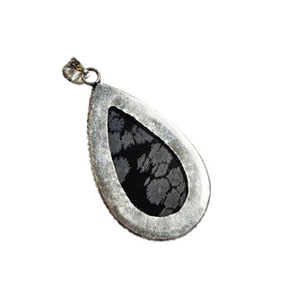 Snowflake Obsidian Sterling Silver Pendant 2 Natural Stone Handcrafted Jewelry Genuine Gemstone Necklace