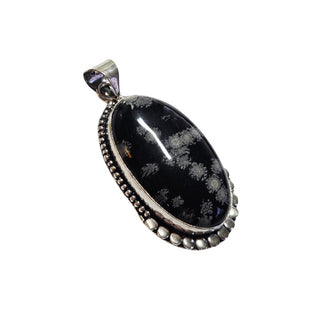 Snowflake Obsidian Sterling Silver Pendant 4 Natural Stone Handcrafted Jewelry Genuine Gemstone Necklace