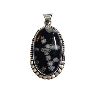 Snowflake Obsidian Sterling Silver Pendant 4 Natural Stone Handcrafted Jewelry Genuine Gemstone Necklace