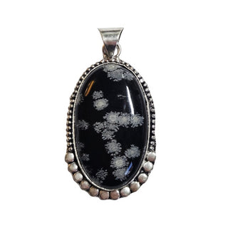 Snowflake Obsidian Sterling Silver Pendant 4 Natural Stone Handcrafted Jewelry Genuine Gemstone Necklace