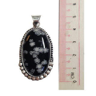 Snowflake Obsidian Sterling Silver Pendant 4 Natural Stone Handcrafted Jewelry Genuine Gemstone Necklace