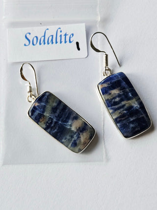 Sodalite Sterling Silver Earrings 1 Natural Stone Handcrafted Jewelry Genuine Gemstone