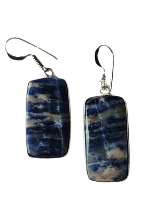 Sodalite Sterling Silver Earrings 1 Natural Stone Handcrafted Jewelry Genuine Gemstone