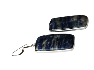 Sodalite Sterling Silver Earrings 1 Natural Stone Handcrafted Jewelry Genuine Gemstone
