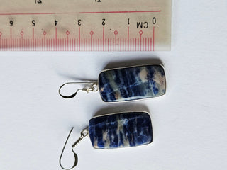 Sodalite Sterling Silver Earrings 1 Natural Stone Handcrafted Jewelry Genuine Gemstone