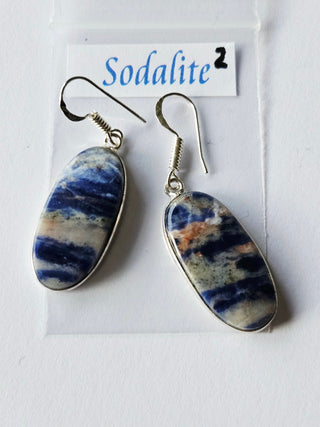 Sodalite Sterling Silver Earrings 2 Natural Stone Handcrafted Jewelry Genuine Gemstone