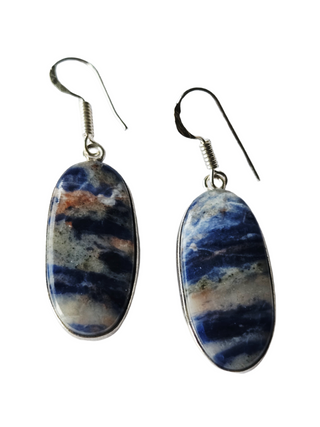 Sodalite Sterling Silver Earrings 2 Natural Stone Handcrafted Jewelry Genuine Gemstone