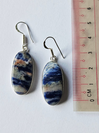 Sodalite Sterling Silver Earrings 2 Natural Stone Handcrafted Jewelry Genuine Gemstone