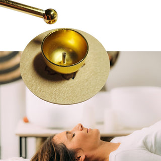 MINI SINGING BOWL ON FELT BASE Tibetan Style Brass Sound Healing Set Meditation Mindfulness Chime
