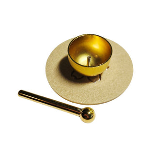 MINI SINGING BOWL ON FELT BASE Tibetan Style Brass Sound Healing Set Meditation Mindfulness Chime