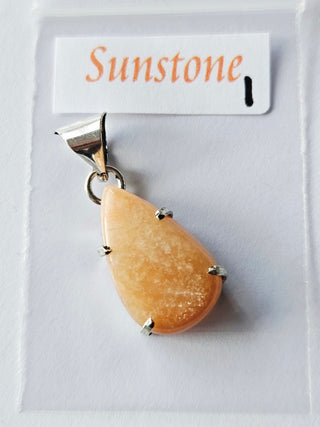 Sunstone Sterling Silver Pendant 1 Natural Stone Handcrafted Jewelry Genuine Gemstone Necklace