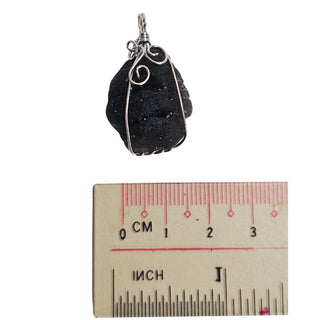 Raw Tektite Pendant Wire Wrapped Meteorite Glass Grounding Stone